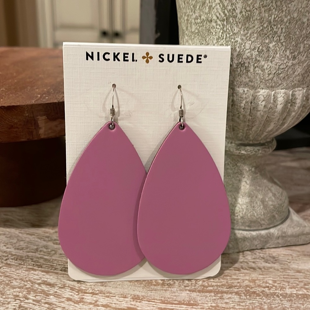 Nickel & Suede Leather Earrings